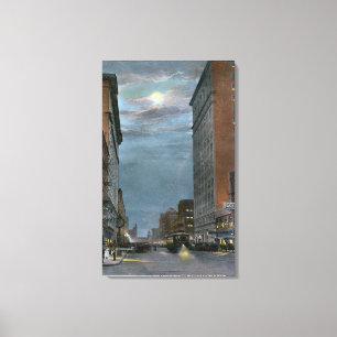 Western View of Riverside Avenue at Night Canvas Print