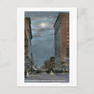 Western View of Riverside Avenue at Night Postcard