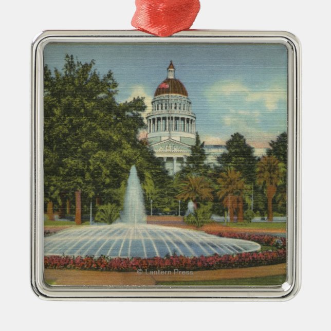 Western View of the State Capitol Metal Tree Decoration (Front)