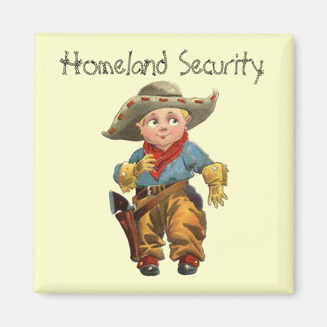 Western Vintage 1912 Fun Lil' Cowboy Fridge Magnet (Front)