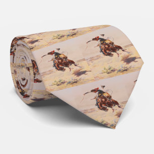 Western Vintage Bronc Rider Mens Necktie