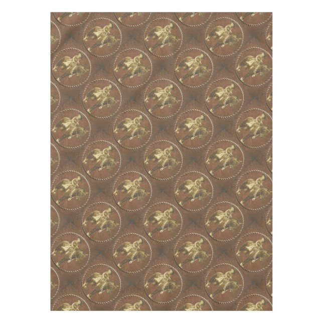 Western Vintage Cowgirl Table Cloth (Front)