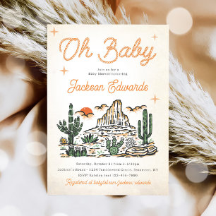 Western Vintage Desert Baby Shower Invitation
