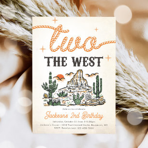 Western Vintage Desert Cowboy 2nd Birthday Invitation