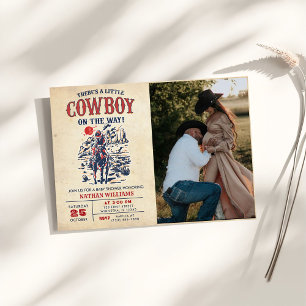 Western Vintage Desert Cowboy Baby Shower Photo Invitation