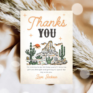 Western Vintage Desert Cowboy Birthday Thank You Card