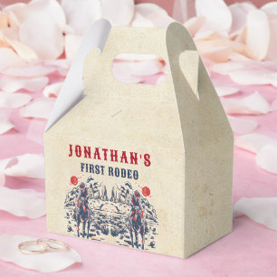 Western Vintage Desert First Rodeo 1st Birthday Favour Box