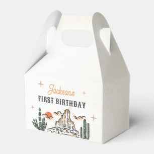 Western Vintage Desert First Rodeo 1st Birthday Favour Box