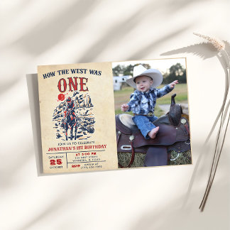 Western Vintage Desert First Rodeo 1st Birthday  Invitation