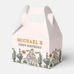 Western Vintage Desert Rodeo 1st Birthday Favour Box