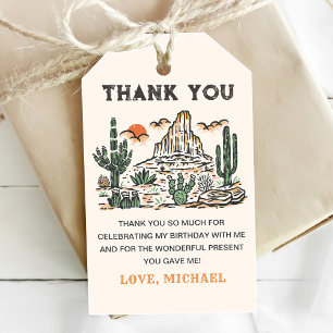 Western Vintage Desert Rodeo 1st Birthday  Gift Tags