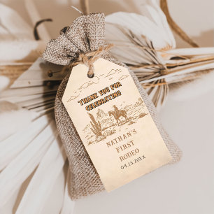 Western Vintage Rodeo Cowboy Gift Tag