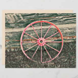 Western Wagon Wheel Rustic Red Country Vintage