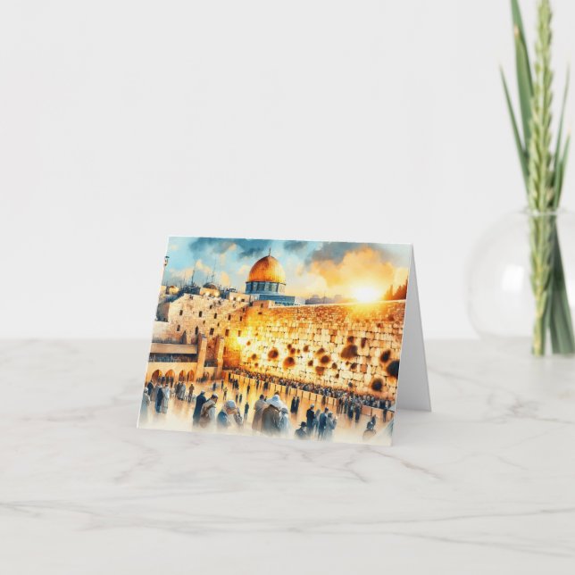 Western Wall Jerusalem Holiday Card (Front)
