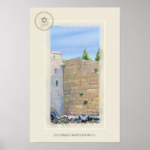Western Wall KOTEL Jerusalem David Old City Art Poster
