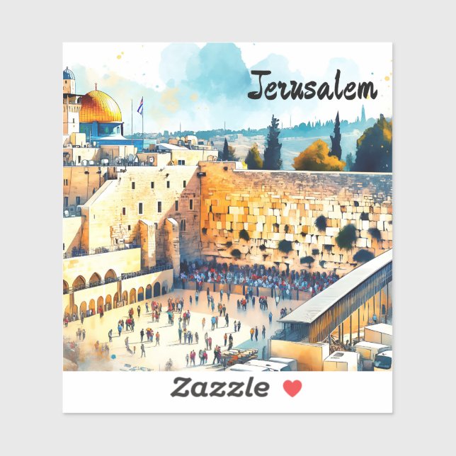 Western Wall Kotel Water Colour Art (Sheet)
