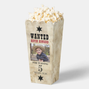 Western Wanted Poster Birthday 2.5"w x 3.5"l x 7.5 Favour Box