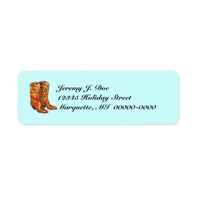 Western Wear Cowboy Cowgirl Boots Address Labels (Front)