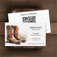 Western Wear QR Code Business Cards