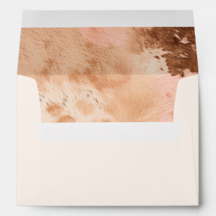Western Wedding Blush Cowhide Wedding Envelope