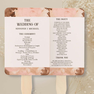 Western Wedding Blush Cowhide Wedding Hand Fan