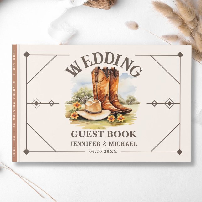Western Wedding Country Cowboy Boots Guest Book (Creator Uploaded)