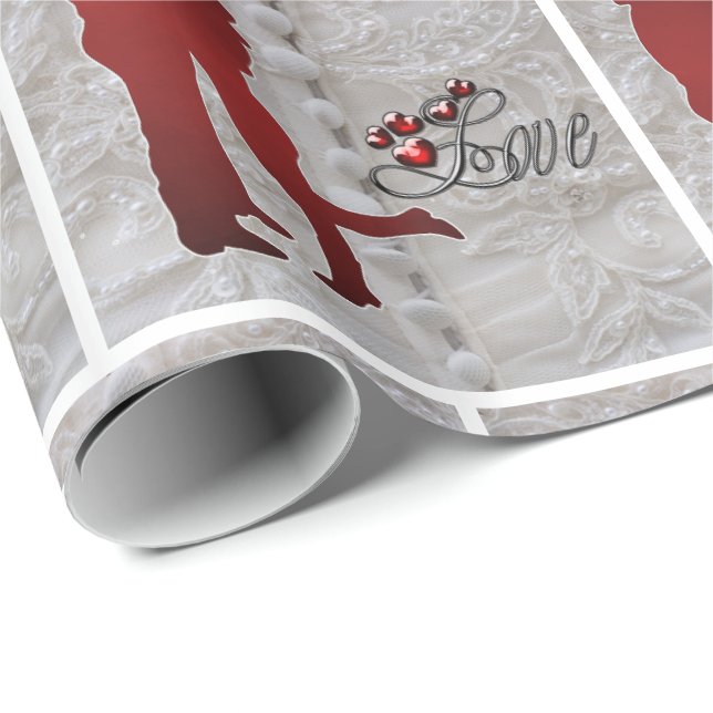 Western Wedding Couple Romantic Love Gift Wrap (Roll Corner)