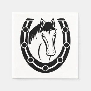 Western Wedding Horse Horseshoe Country Rustic Napkin