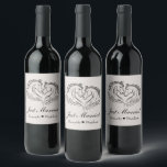 Western Wedding Horse Rustic Country Just Married Wine Label<br><div class="desc">Raise a toast to love with these elegant western "Just Married" labels featuring two graceful horses that form a heart—an ideal touch for rustic country weddings. Set in soft ivory cream with classic off-black script, this timeless design can be beautifully personalised for your celebration. Perfect for farm, barn, western, or...</div>
