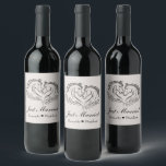 Western Wedding Horse Rustic Country Just Married Wine Label<br><div class="desc">Raise a toast to love with these elegant western "Just Married" labels featuring two graceful horses that form a heart—an ideal touch for rustic country weddings. Set in soft ivory cream with classic off-black script, this timeless design can be beautifully personalised for your celebration. Perfect for farm, barn, western, or...</div>