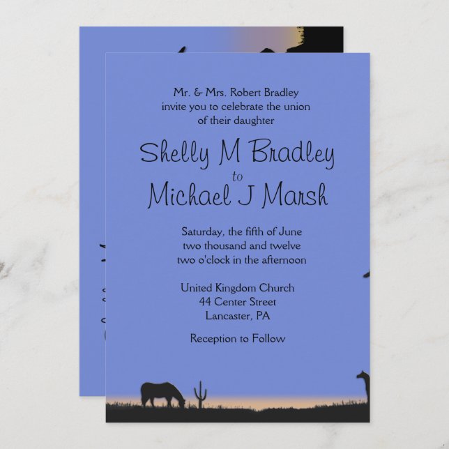 Western Wedding Invitation (Front/Back)
