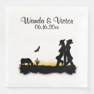 Western Wedding Personalised Napkin