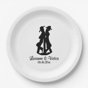 Western Wedding Personalised Paper Plate
