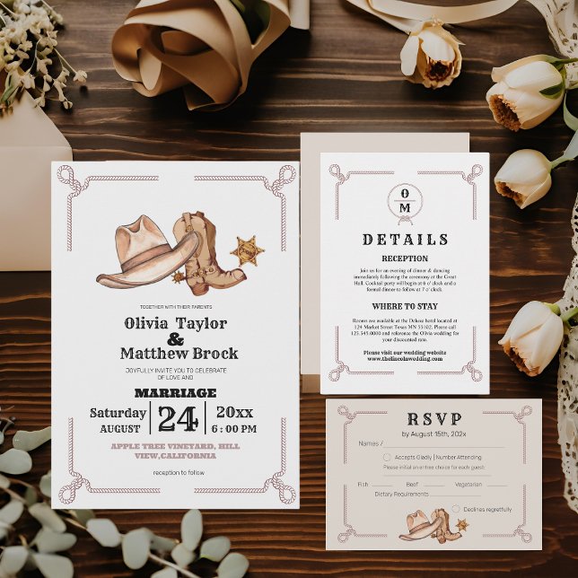 Western Wedding Rustic Cowboy Wedding Enclosure Card (Creator Uploaded)