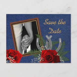 Western Wedding Save the Date Announcement Postcard