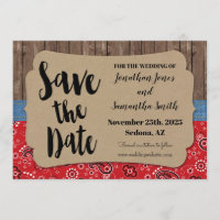 Western wedding save the date country chic