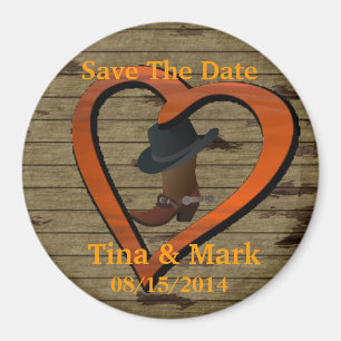 Western Wedding Save The DATE Magnet