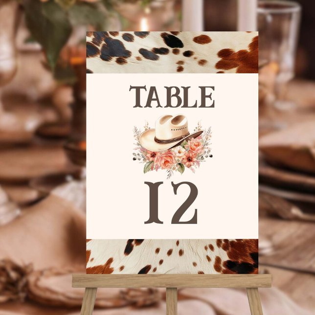Western Wedding Table Number (Creator Uploaded)
