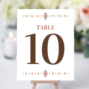 Western Wedding Table Number