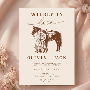 Western Wedding Wildly in love Hand Drawn  Invitation