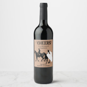 Western Wedding Wine Label