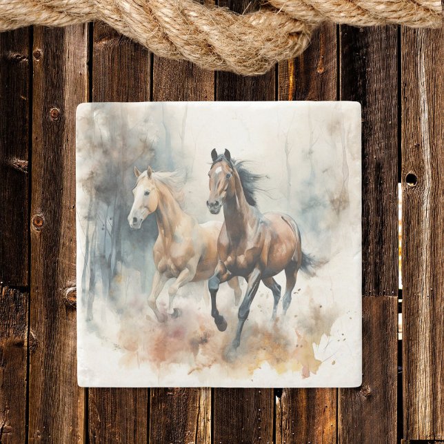 Western Wild Horse Stone Coaster (Creator Uploaded)