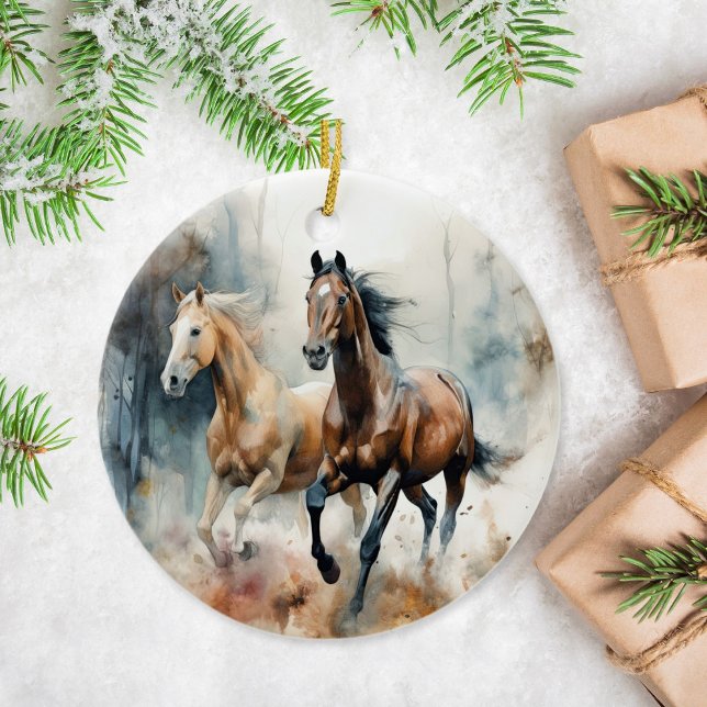 Western Wild Horses Ornament (Creator Uploaded)