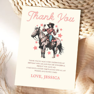 Western Wild West Birthday Thank You Card
