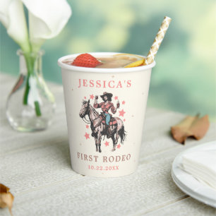 Western Wild West Country Cowgirl Birthday Paper Cups