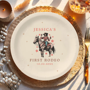 Western Wild West Country Cowgirl Birthday Paper Plate
