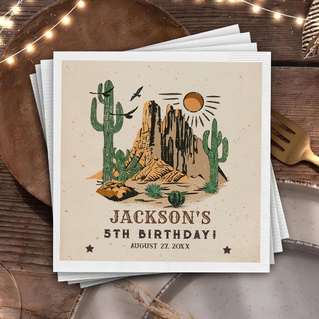 Western Wild West Cowboy Birthday Napkin (Creator Uploaded)