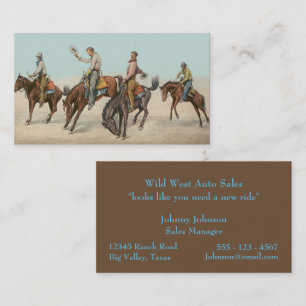 Western Wild West Cowboys Bucking Horses Business Card