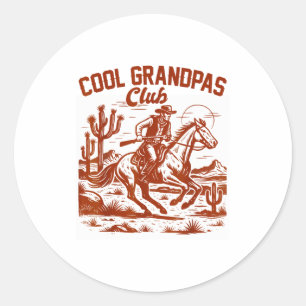 Western Wild West Grandpa Papa Cool Grandpas Club  Classic Round Sticker