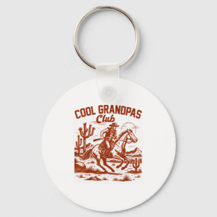 Western Wild West Grandpa Papa Cool Grandpas Club  Key Ring